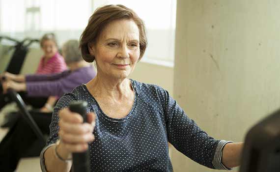 Resident exercising in Westerleigh PARC gym