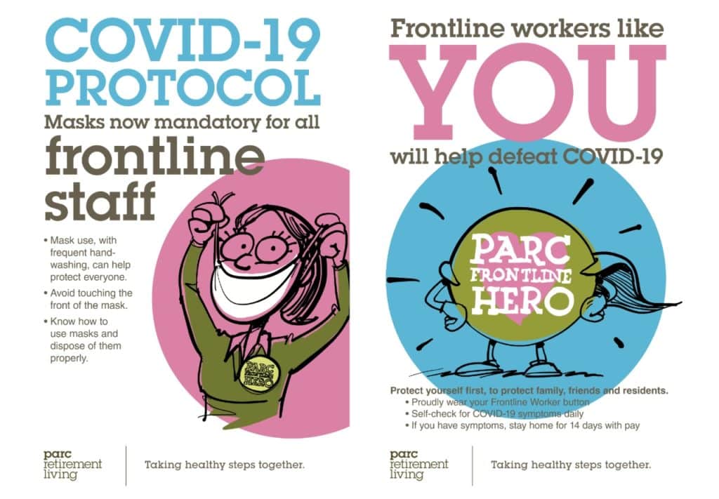 Mask frontline staff and PARC frontline heroes poster