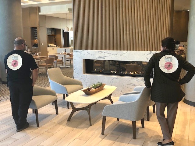 Oceana PARC staff practicing social distancing