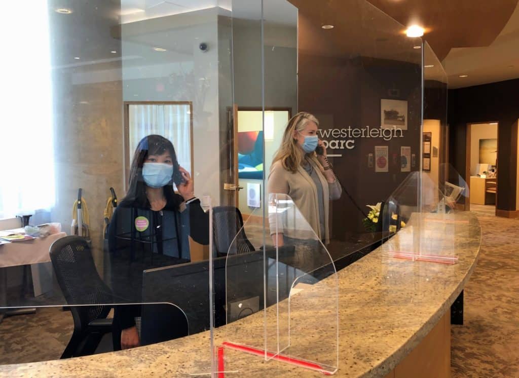 Westerleigh PARC reception with plexiglass