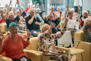 Seniors having a fun party at PARC