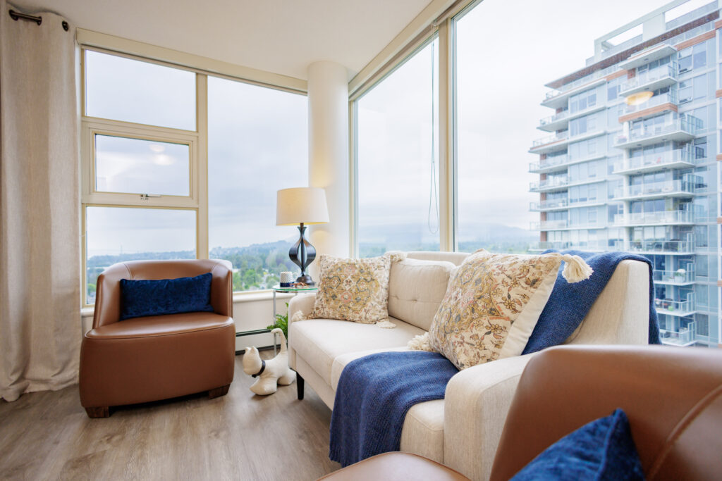 The living room of a residence suite