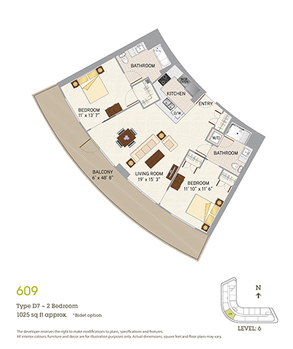 Westerleigh PARC 2 bedroom D7 floorplan