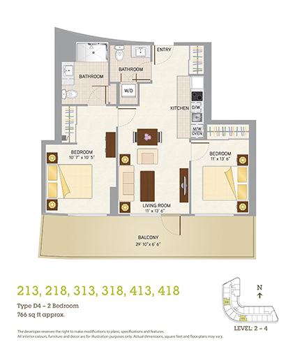 Westerleigh PARC two bedroom D4 floorplan