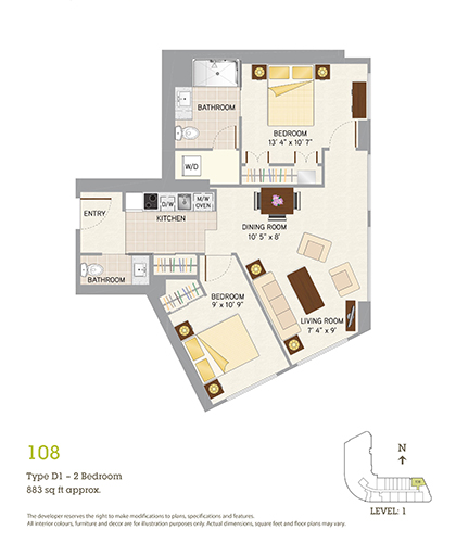 Westerleigh PARC two bedroom D1 floorplan