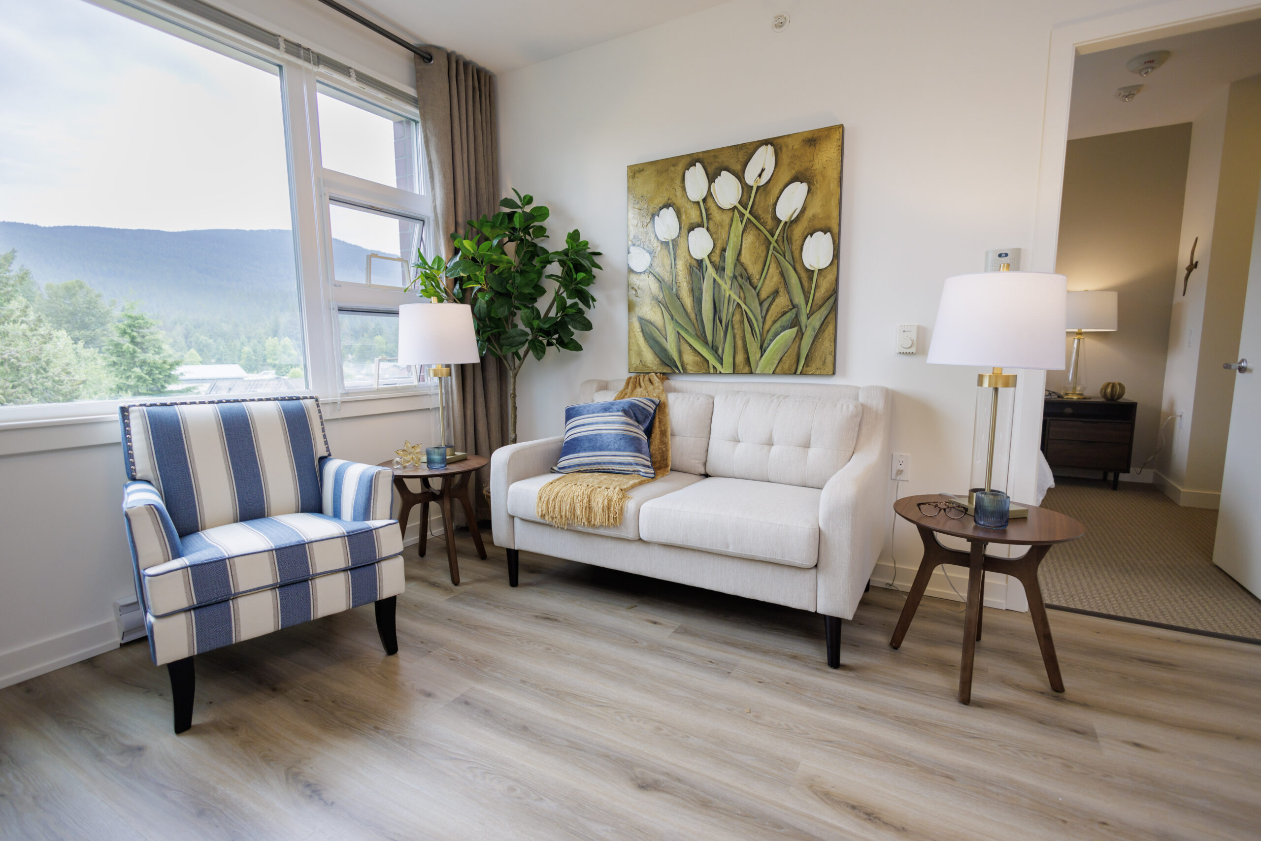 The living room of a residence suite