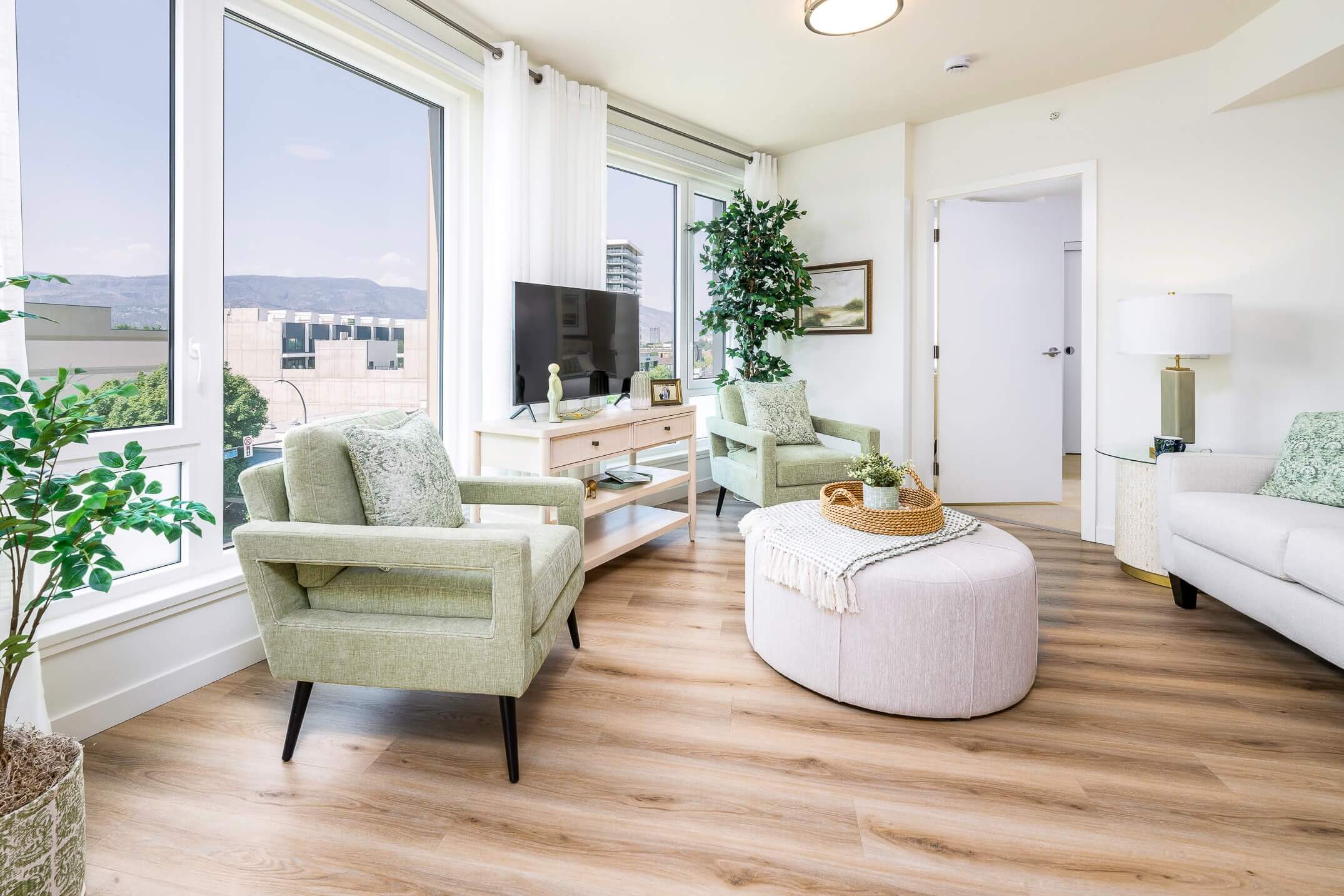 The living room of a residence suite